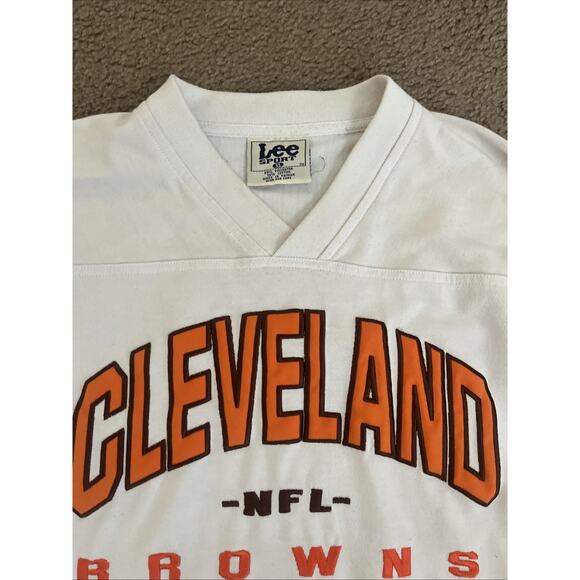 Vintage Cleveland Browns Shirt Mens Large Brown NFL Long Sleeve Lee XL Poor Cond - Picture 3 of 7